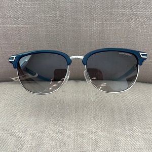Mont Blanc shuttle blue frames with gray lenses.   Highly sought after.